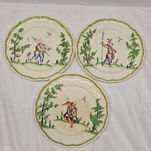 Antique Vintage Laveno Italy Gester Ceramic Plates by Guido Andloviz Victorian